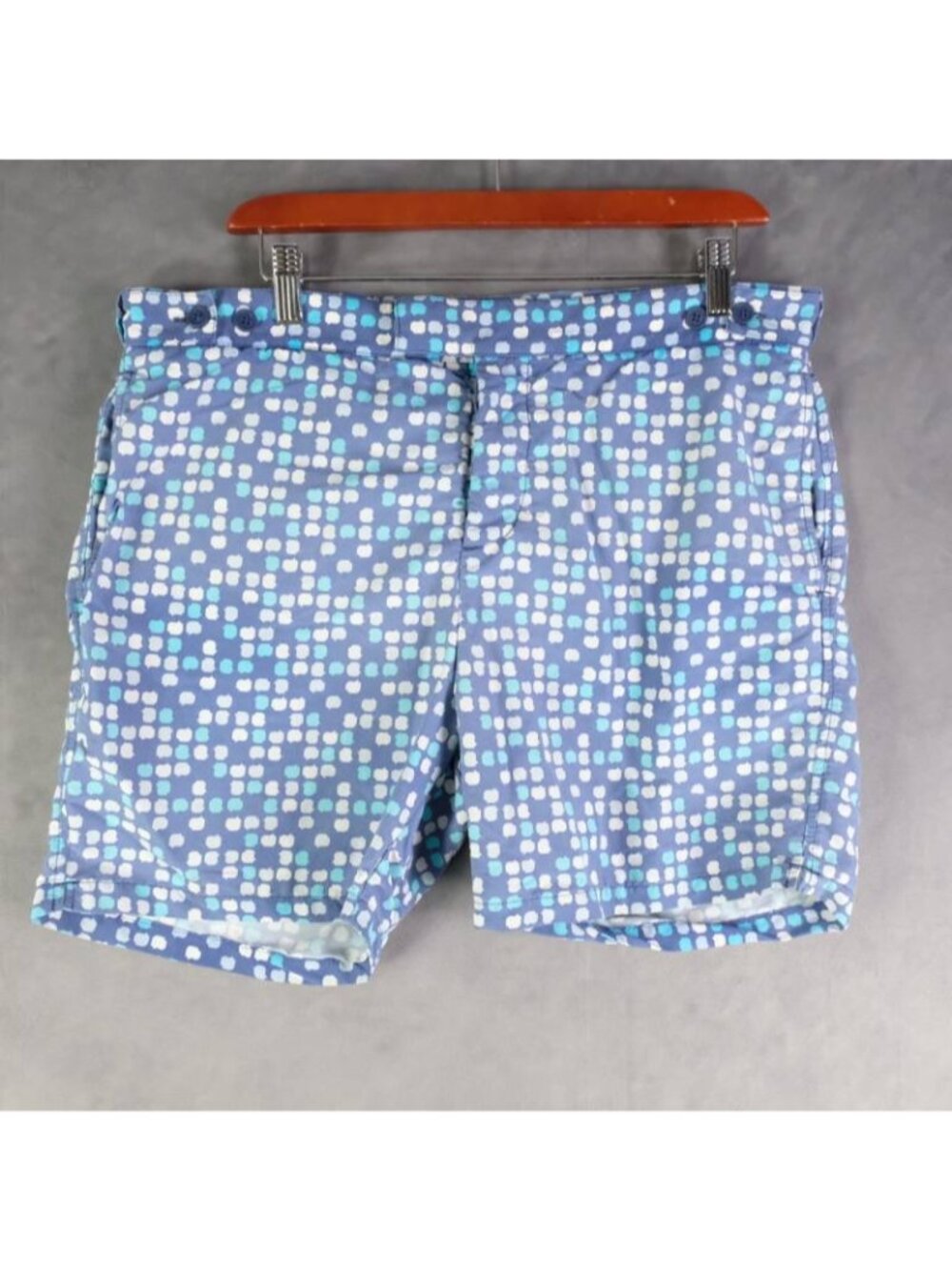 Frescobol Carioca Shorts Men's 34 Blue Geometric Swim Resort Casual